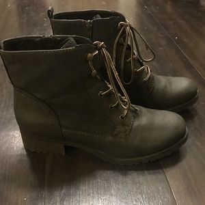 Army green combat boots